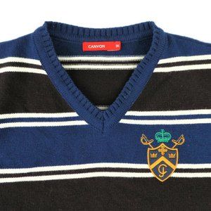 Canyon Sweater Vest Striped Crest Soft Acrylic NO itch 42inch Chest